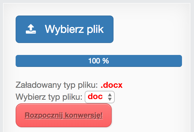 Konwertuj DOCX na DOC online